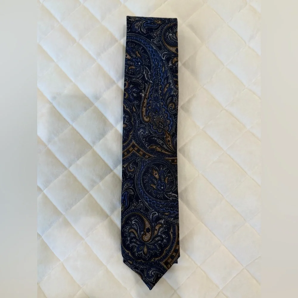 JZ Richards Gallery Collection Best Of Best Blue Brown HandMade Silk Made In Usa